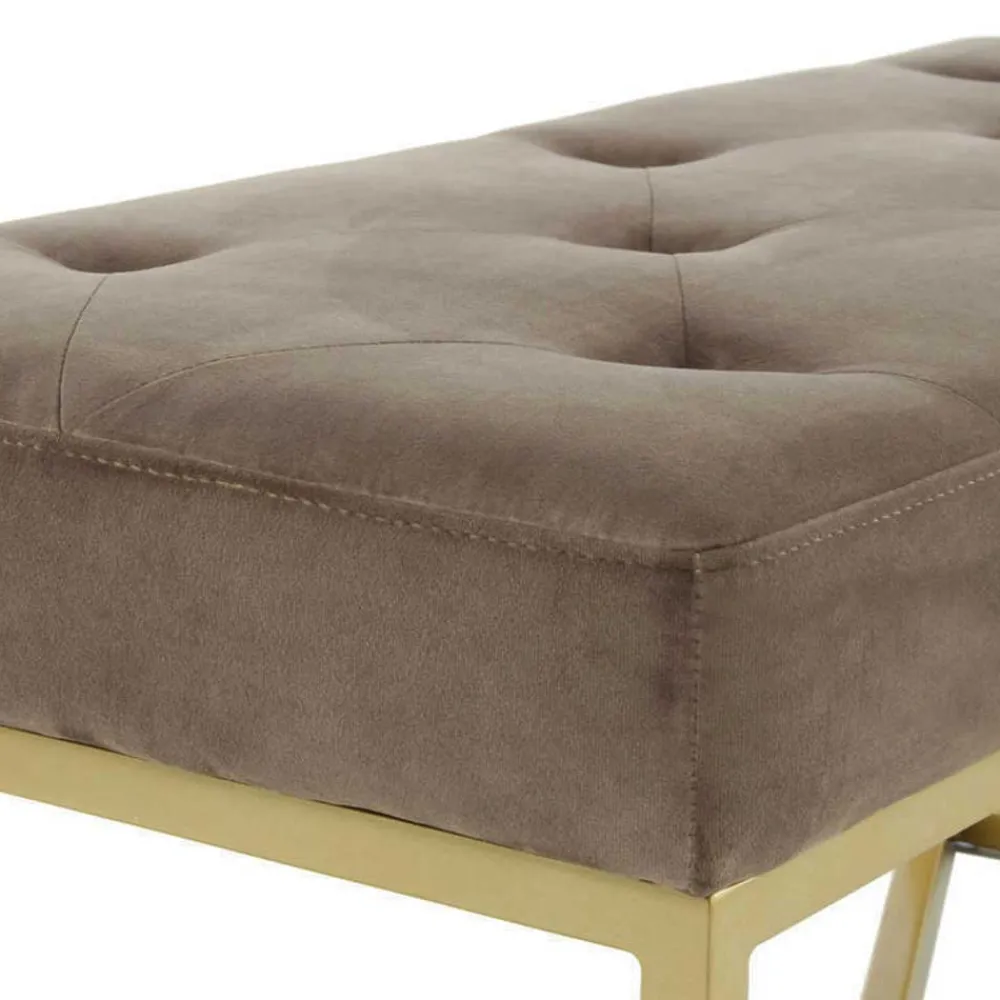 Wohnen Sitzbank<Samt Bettbank in Taupe mit Gold - Davork