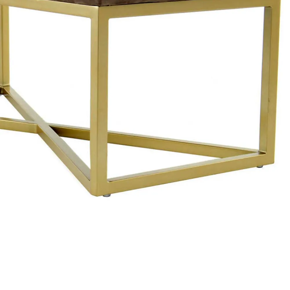 Wohnen Sitzbank<Samt Bettbank in Taupe mit Gold - Davork