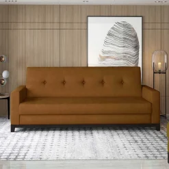 Wohnen Sofas<Samt Bettcouch in Senfgelb - Satira