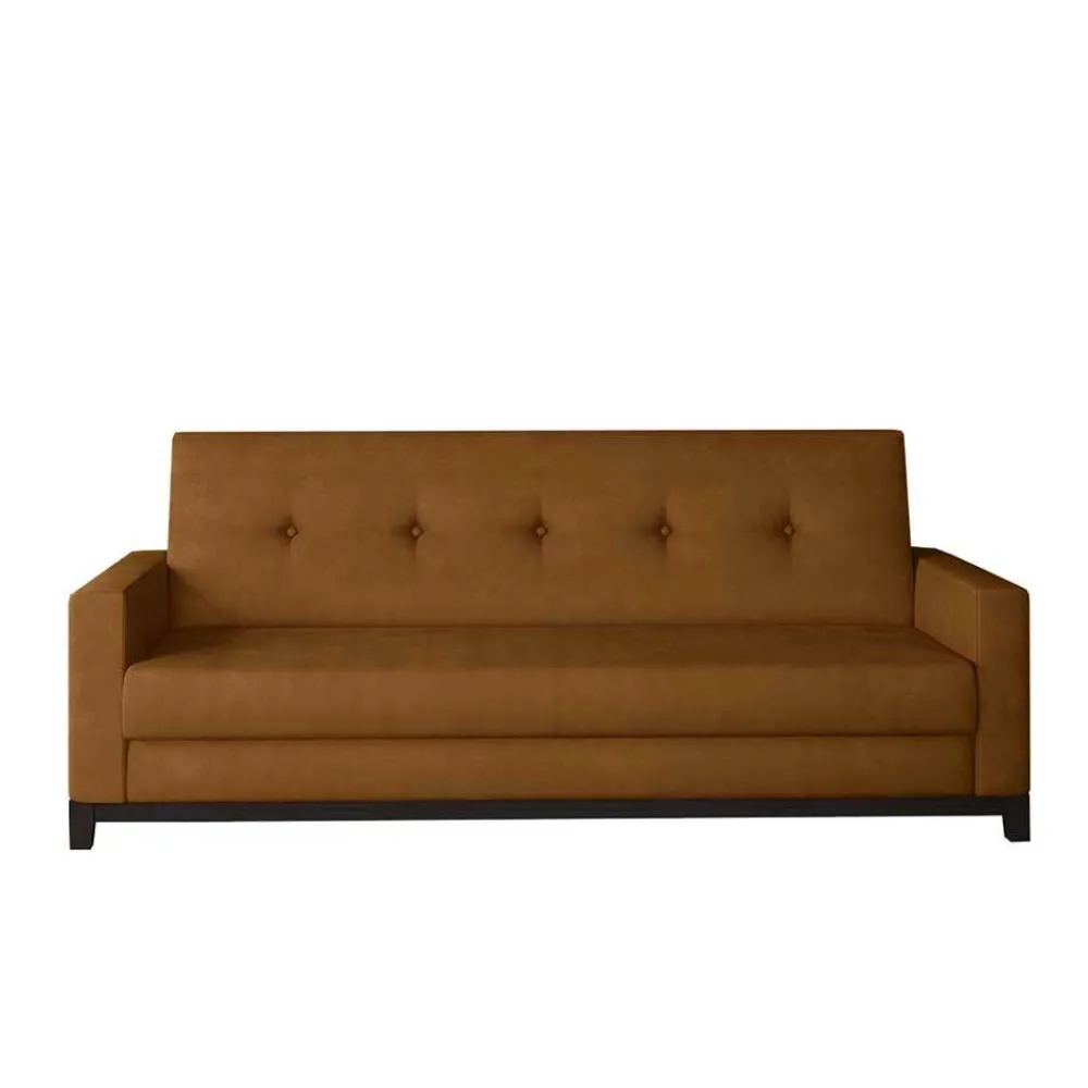 Wohnen Sofas<Samt Bettcouch in Senfgelb - Satira