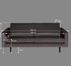 Wohnen Sofas<Samt Couch in Taupe Museo im Retro Design