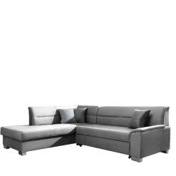 Wohnen Sofas<Samt Eckcouch in Grau mit Bettfunktion - Elhan