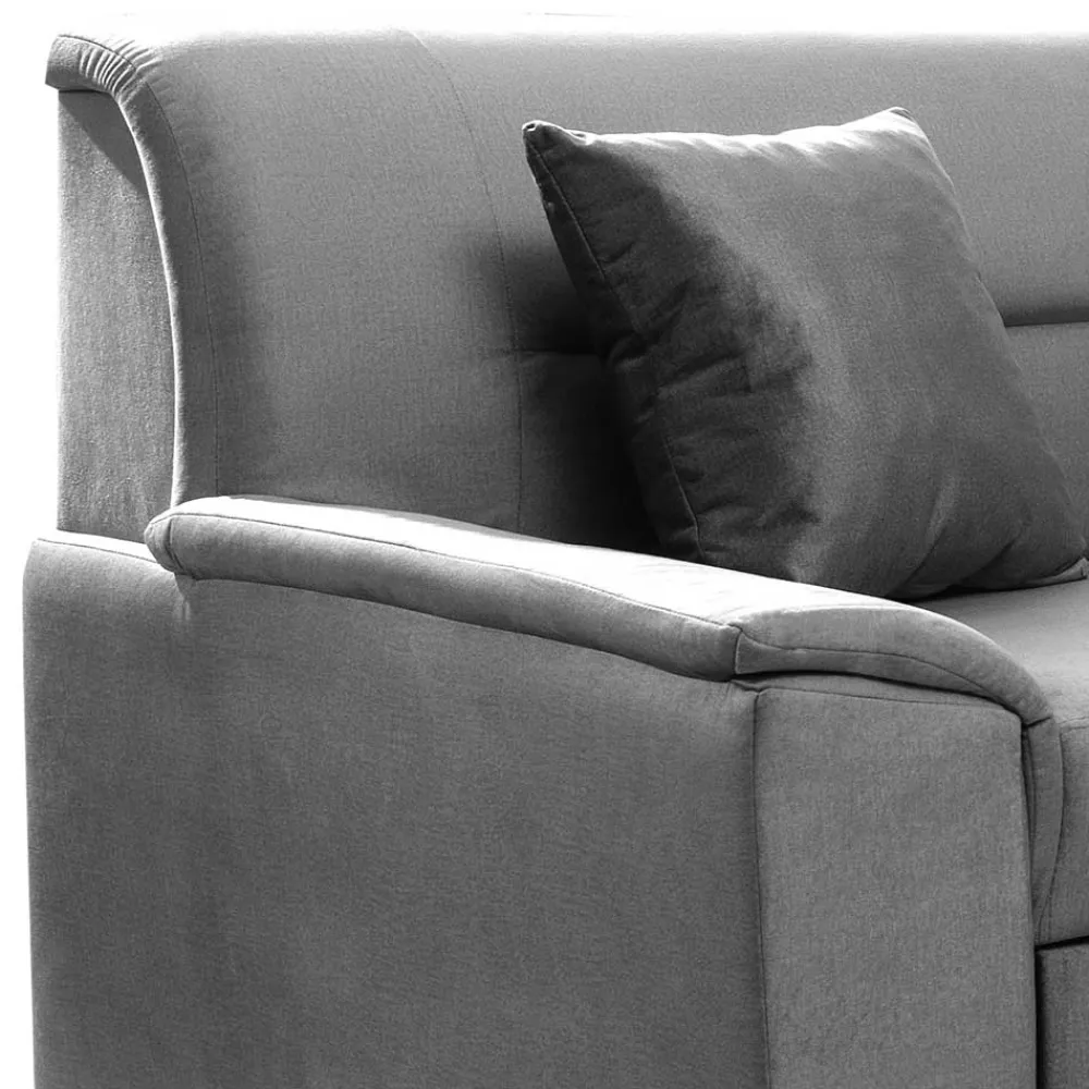 Wohnen Sofas<Samt Eckcouch in Grau mit Bettfunktion - Elhan
