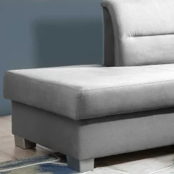 Wohnen Sofas<Samt Eckcouch in Grau mit Bettfunktion - Elhan