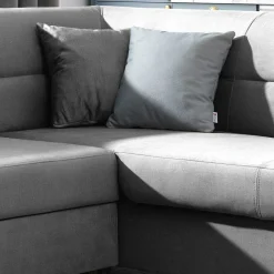 Wohnen Sofas<Samt Eckcouch in Grau mit Bettfunktion - Elhan