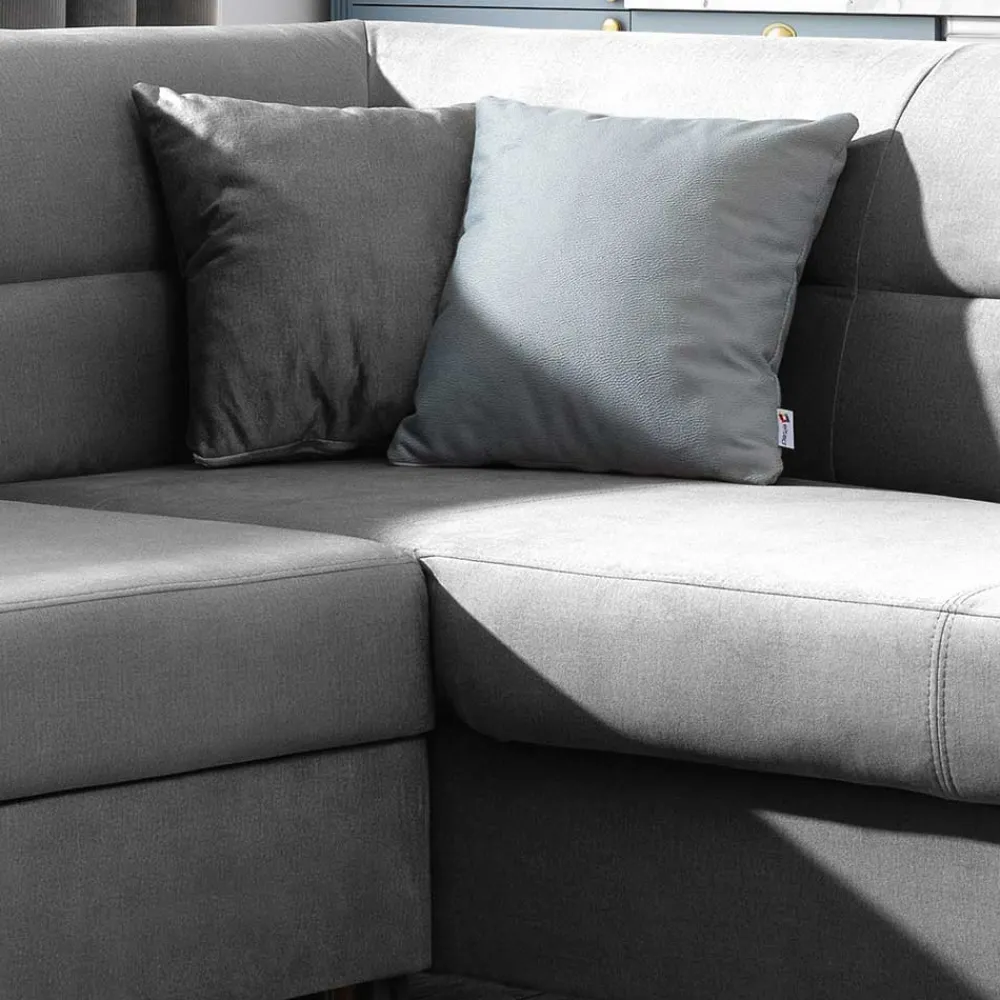 Wohnen Sofas<Samt Eckcouch in Grau mit Bettfunktion - Elhan