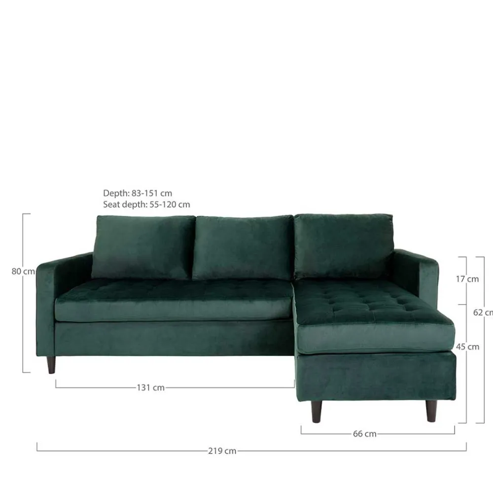 Wohnen Sofas<Samt Ecksofa Schenkel links oder rechts - Ciacoga