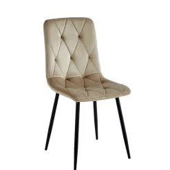 Wohnen Stühle<Samt Esstischstühle in Taupe - Temir (4er Set)