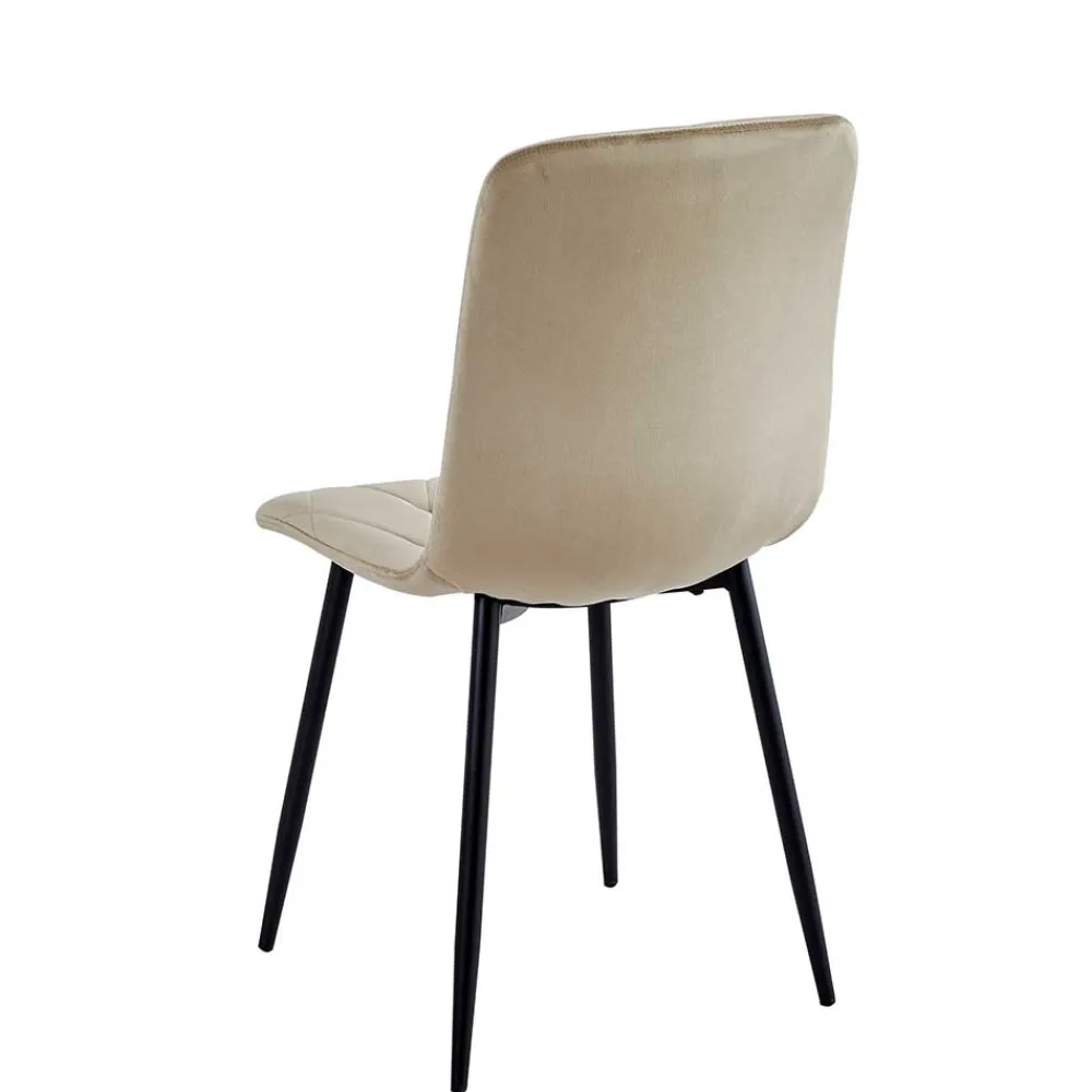 Wohnen Stühle<Samt Esstischstühle in Taupe - Temir (4er Set)