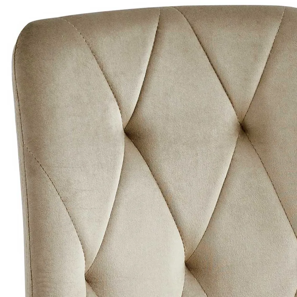 Wohnen Stühle<Samt Esstischstühle in Taupe - Temir (4er Set)