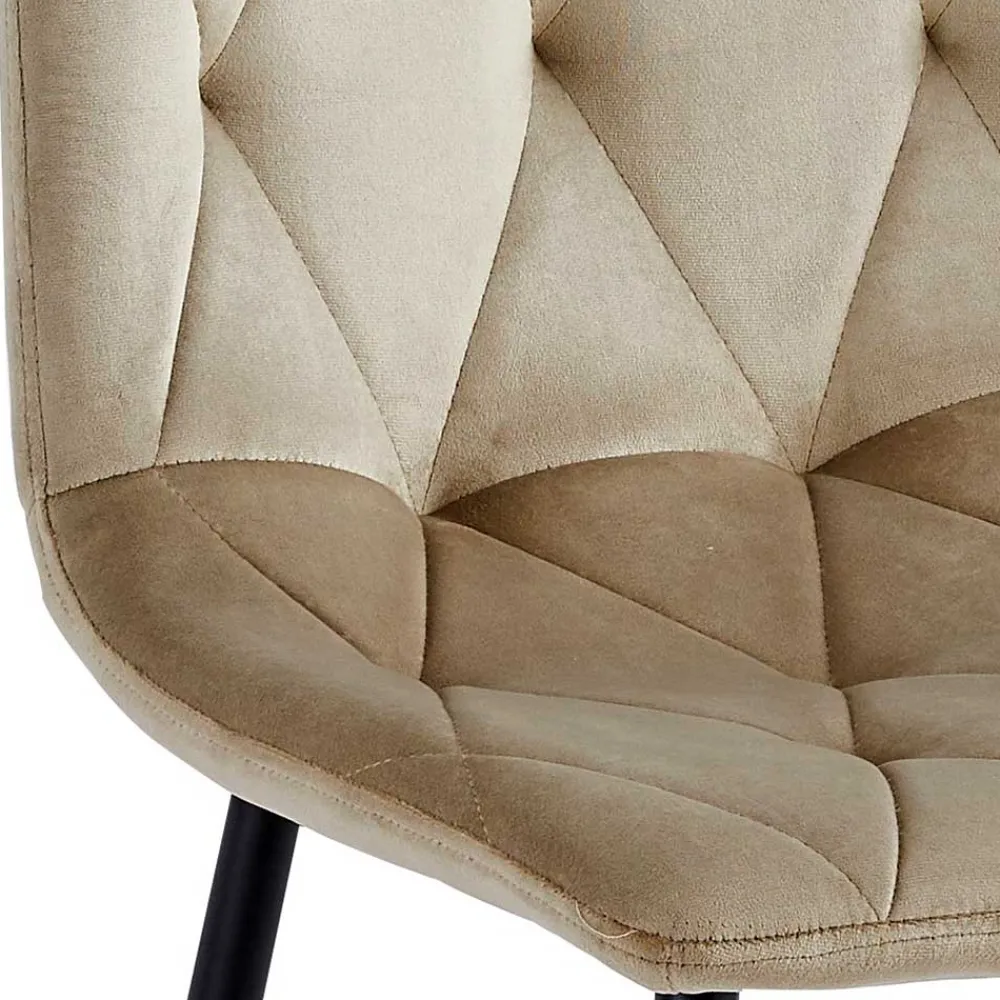 Wohnen Stühle<Samt Esstischstühle in Taupe - Temir (4er Set)