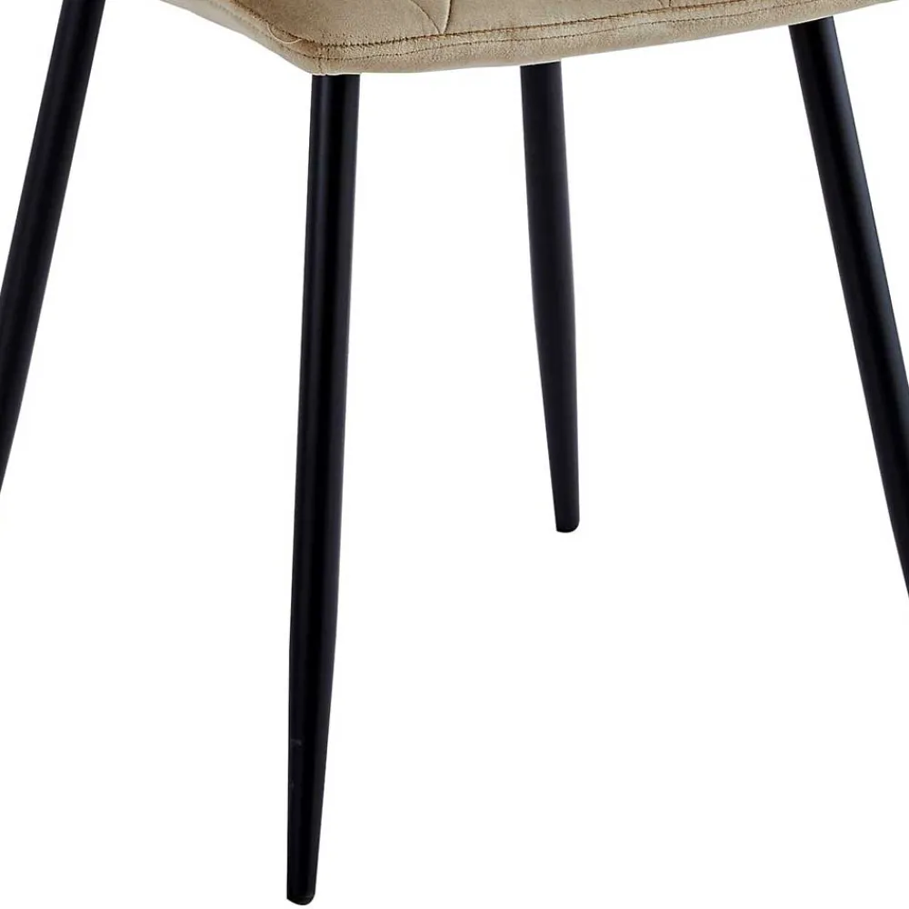 Wohnen Stühle<Samt Esstischstühle in Taupe - Temir (4er Set)