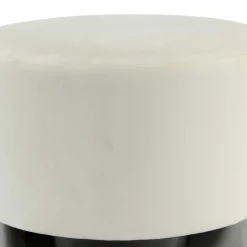 Wohnen Hocker<Samt Hocker in Creme & Schwarz - Gilianoa