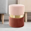 Wohnen Hocker<Samt Hocker in Rosa hell & dunkel mit Gold - Adelaide