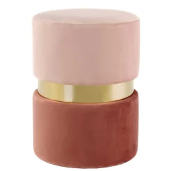 Wohnen Hocker<Samt Hocker in Rosa hell & dunkel mit Gold - Adelaide