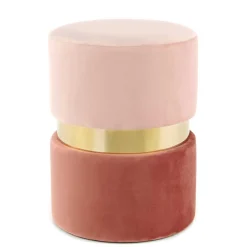 Wohnen Hocker<Samt Hocker in Rosa hell & dunkel mit Gold - Adelaide