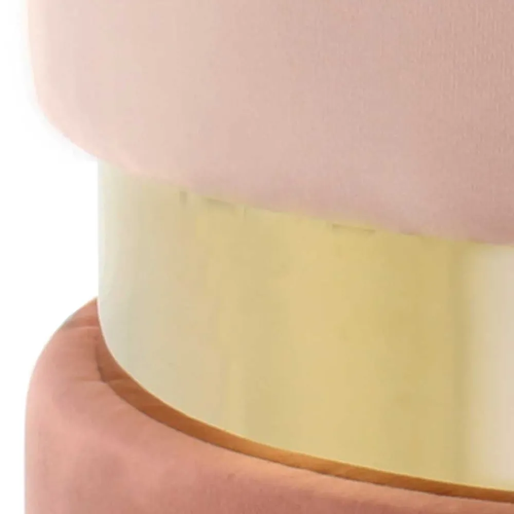 Wohnen Hocker<Samt Hocker in Rosa hell & dunkel mit Gold - Adelaide