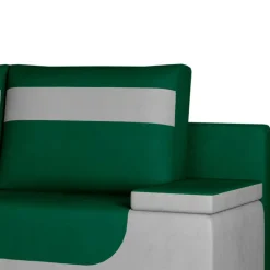 Wohnen Betten|Sofas<Samt Klappcouch in Dunkelgrün und Hellgrau - Alaleva