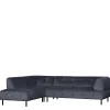 Wohnen Sofas<Samt L-Sofa in Dunkelgrau - Roccoss