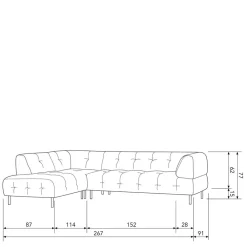 Wohnen Sofas<Samt L-Sofa in Dunkelgrau - Roccoss