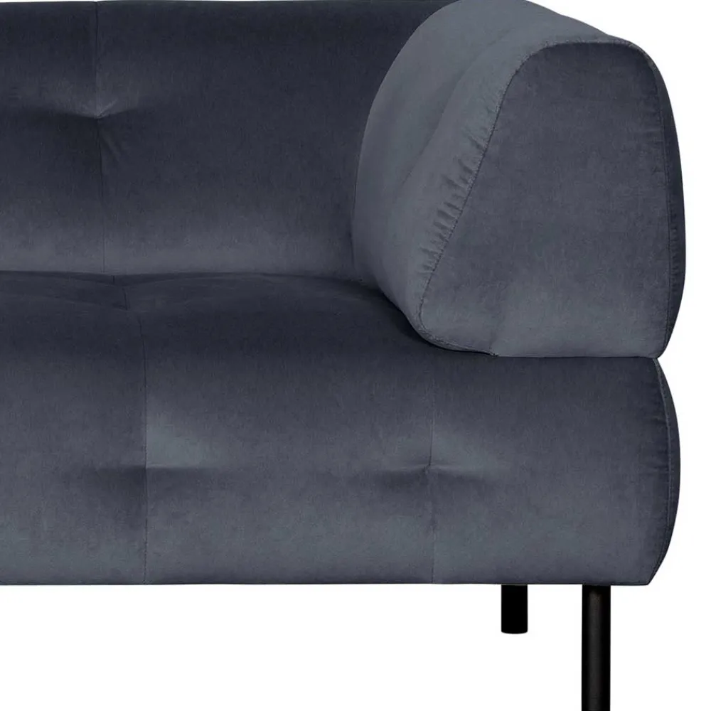Wohnen Sofas<Samt L-Sofa in Dunkelgrau - Roccoss