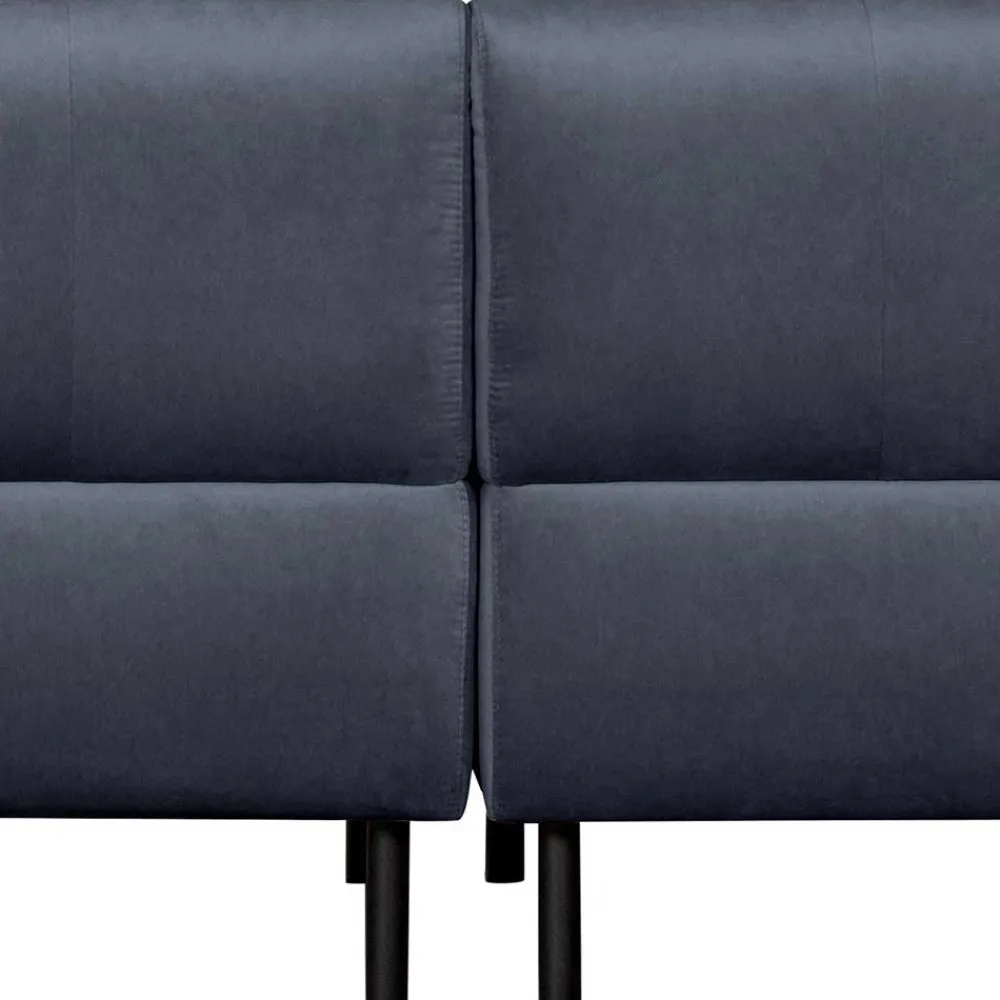 Wohnen Sofas<Samt L-Sofa in Dunkelgrau - Roccoss