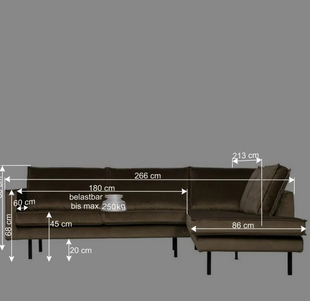Wohnen Sofas<Samt Polsterecke in Blau - Cumagon