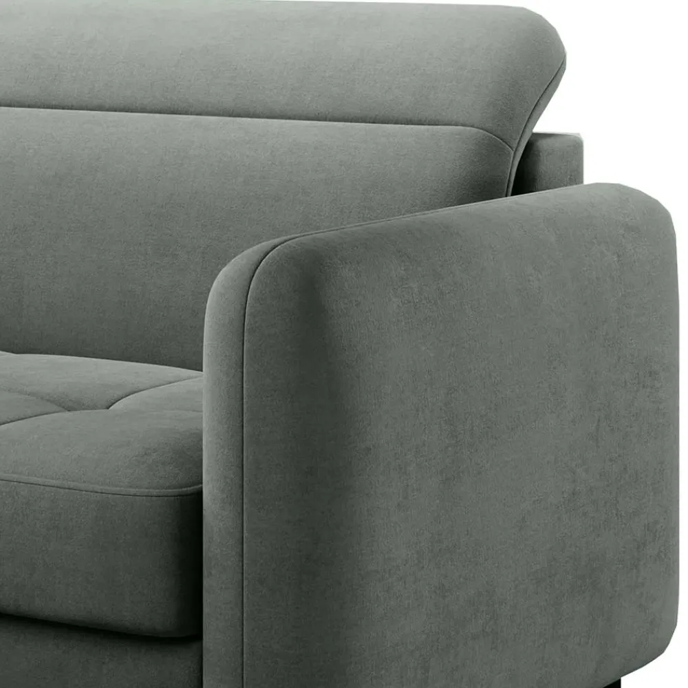 Wohnen Sofas<Samt Polsterecke in Graugrün - Lizzy