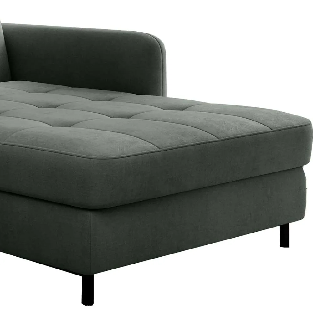 Wohnen Sofas<Samt Polsterecke in Graugrün - Lizzy