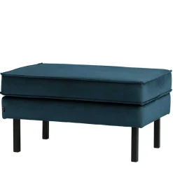 Wohnen Hocker<Samt Polsterhocker in Blau & Schwarz - Cumagon
