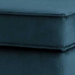 Wohnen Hocker<Samt Polsterhocker in Blau & Schwarz - Cumagon