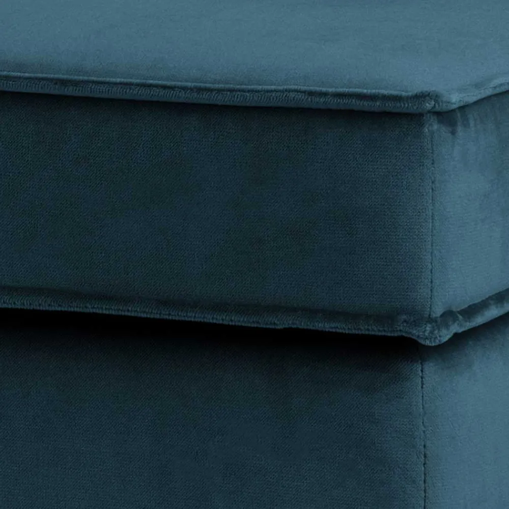 Wohnen Hocker<Samt Polsterhocker in Blau & Schwarz - Cumagon