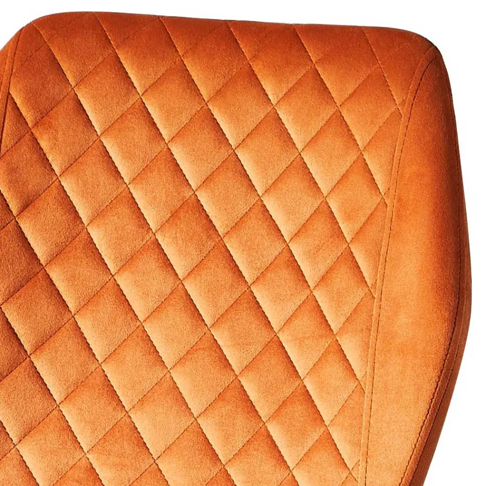Wohnen Stühle<Samt Polsterstühle in Orange - Gravita (4er Set)
