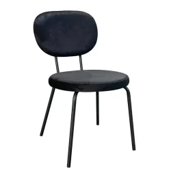Wohnen Stühle<Samt Polsterstühle in Schwarz - Siao (2er Set)
