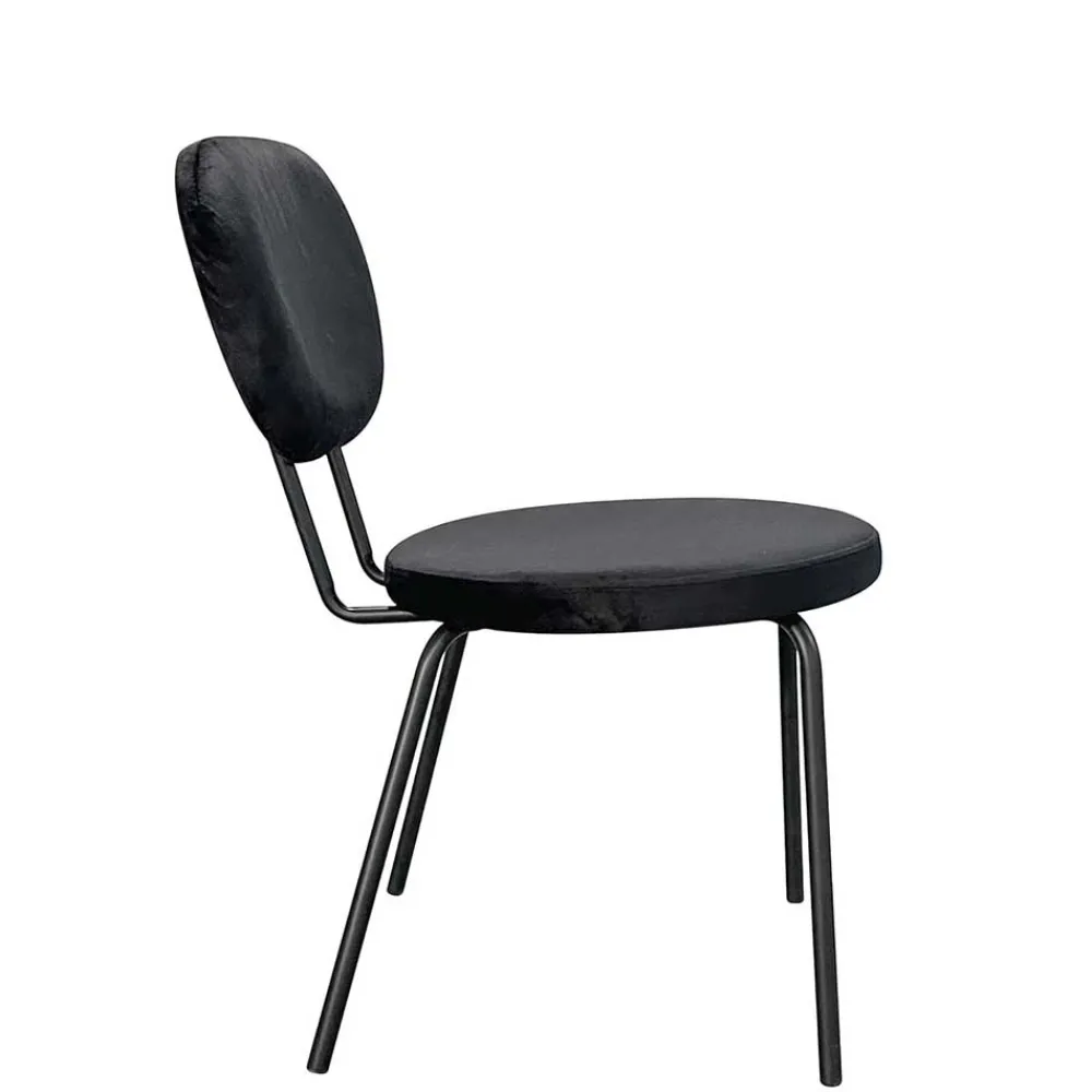 Wohnen Stühle<Samt Polsterstühle in Schwarz - Siao (2er Set)