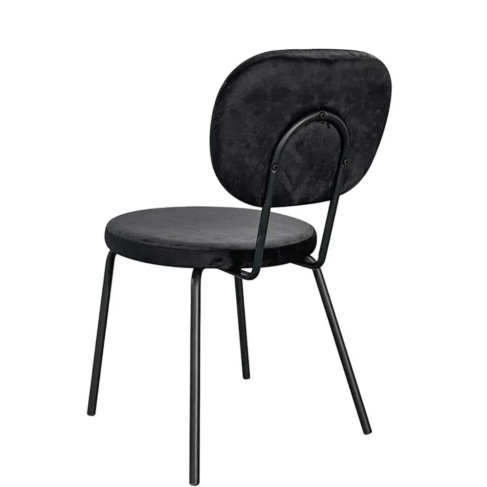 Wohnen Stühle<Samt Polsterstühle in Schwarz - Siao (2er Set)