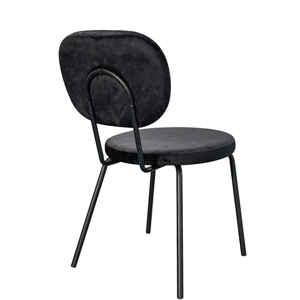 Wohnen Stühle<Samt Polsterstühle in Schwarz - Siao (2er Set)
