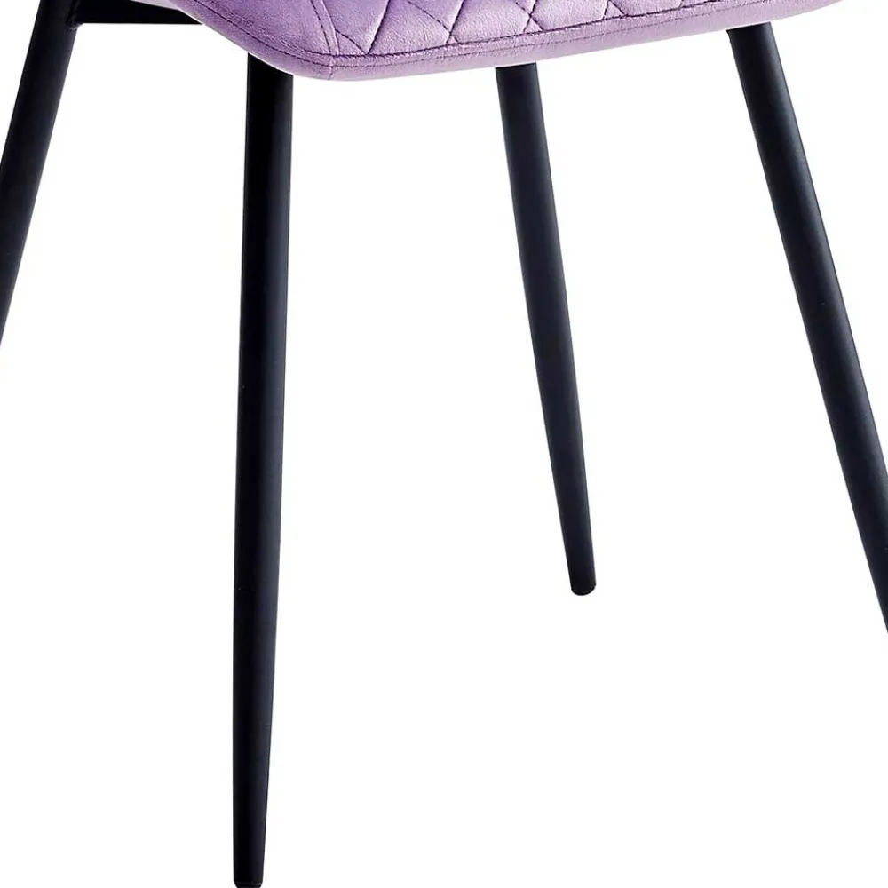 Wohnen Stühle<Samt Polsterstuhl in Lila und Schwarz - Ynvinata (4er Set)
