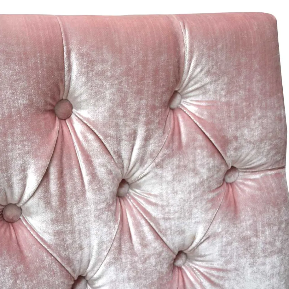 Wohnen Stühle<Samt Polsterstuhl in Rosa mit Edelstahl Gestell - Lucinda