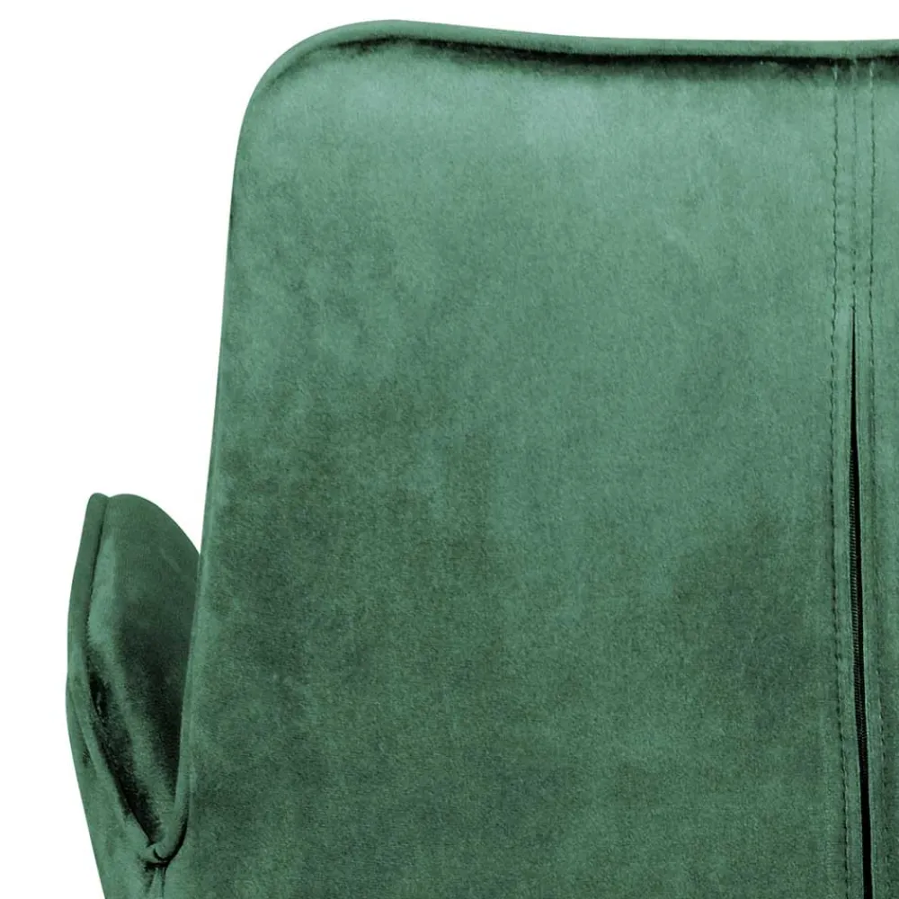 Wohnen Stühle<Samt Polsterstuhl mit Armlehnen in Grün - Panura