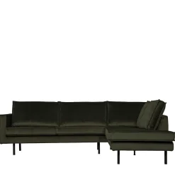 Wohnen Sofas<Samt Retrocouch in Dunkelgrün Samt - Kurtisma