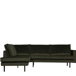 Wohnen Sofas<Samt Retrocouch in Dunkelgrün Samt - Kurtisma