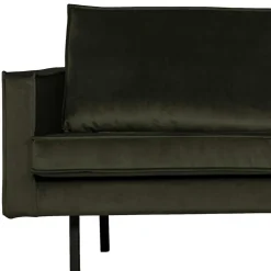 Wohnen Sofas<Samt Retrocouch in Dunkelgrün Samt - Kurtisma