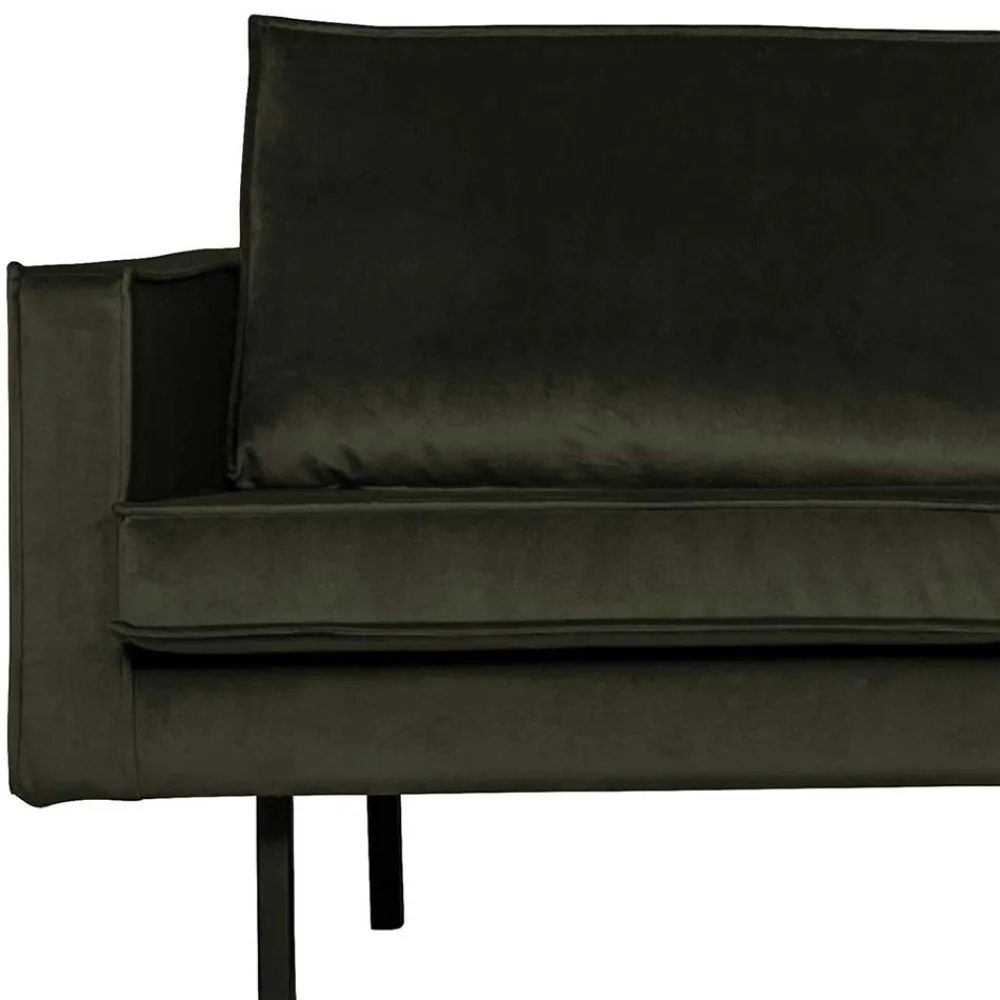 Wohnen Sofas<Samt Retrocouch in Dunkelgrün Samt - Kurtisma