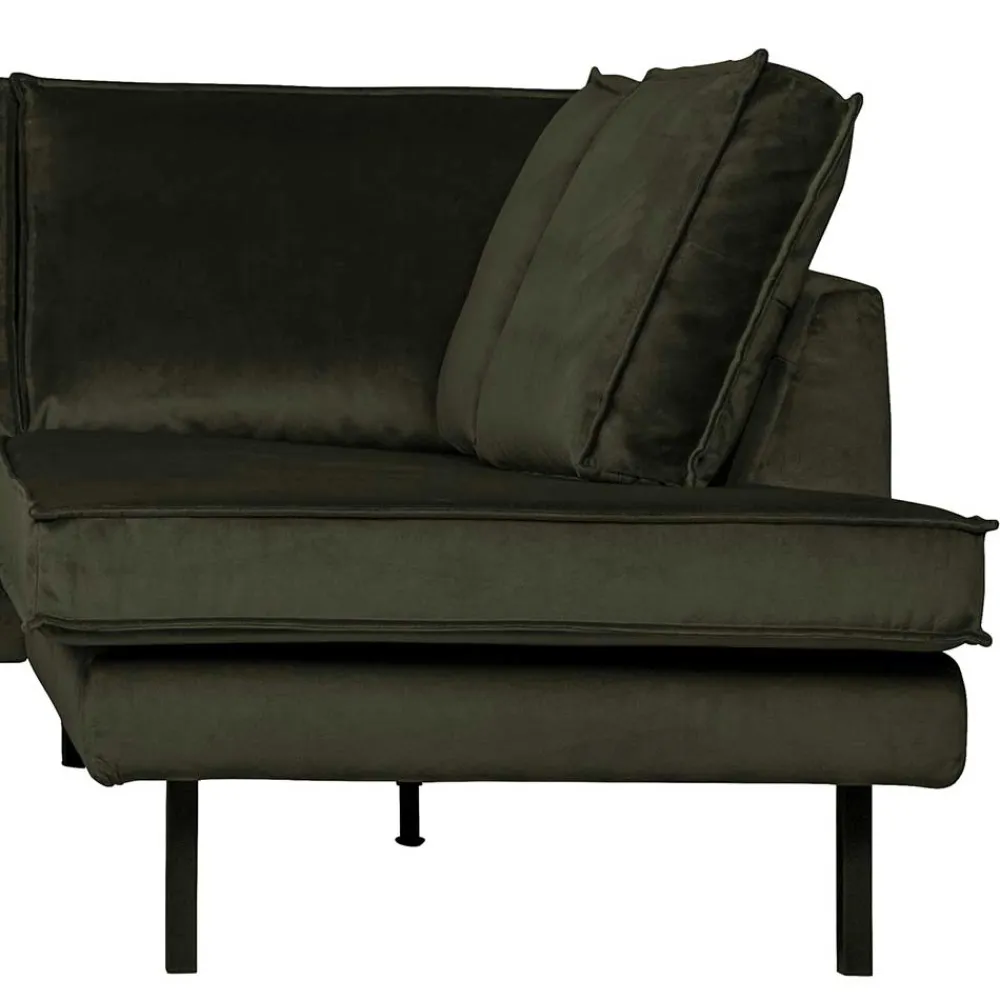 Wohnen Sofas<Samt Retrocouch in Dunkelgrün Samt - Kurtisma