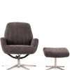 Wohnen Sessel<Samt Retrosessel mit Fußhocker - Gilianoa (zweiteilig)