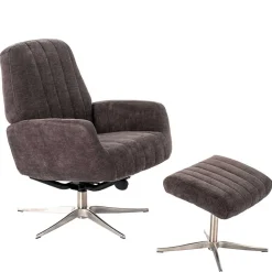 Wohnen Sessel<Samt Retrosessel mit Fußhocker - Gilianoa (zweiteilig)