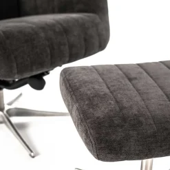 Wohnen Sessel<Samt Retrosessel mit Fußhocker - Gilianoa (zweiteilig)
