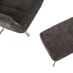 Wohnen Sessel<Samt Retrosessel mit Fußhocker - Gilianoa (zweiteilig)