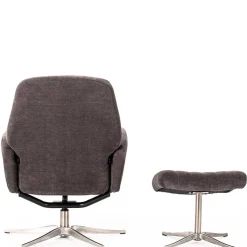 Wohnen Sessel<Samt Retrosessel mit Fußhocker - Gilianoa (zweiteilig)